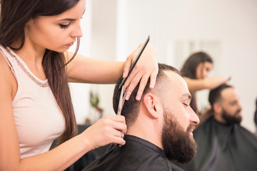 Mens Short Haircut Man Getting Hair Cut