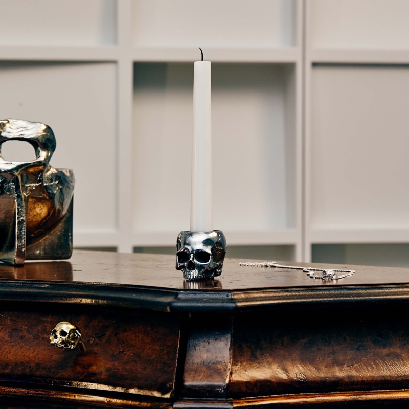 Travis Barker x Buster + Punch Steel Skull Candle Holder