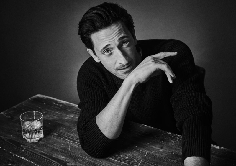 Adrien Brody Sweater Black-and-white Photo 2022 The Sunday Times Style