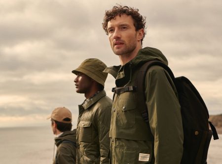 Barbour enlists models Charlie Timms, Jourdan Copeland, and Jacob Coupe as the faces of its 55 Degrees North collection.