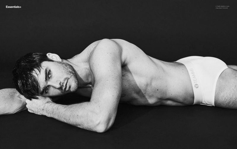 Charlie Matthews Model Laying Down Underwear The Perfect Man
