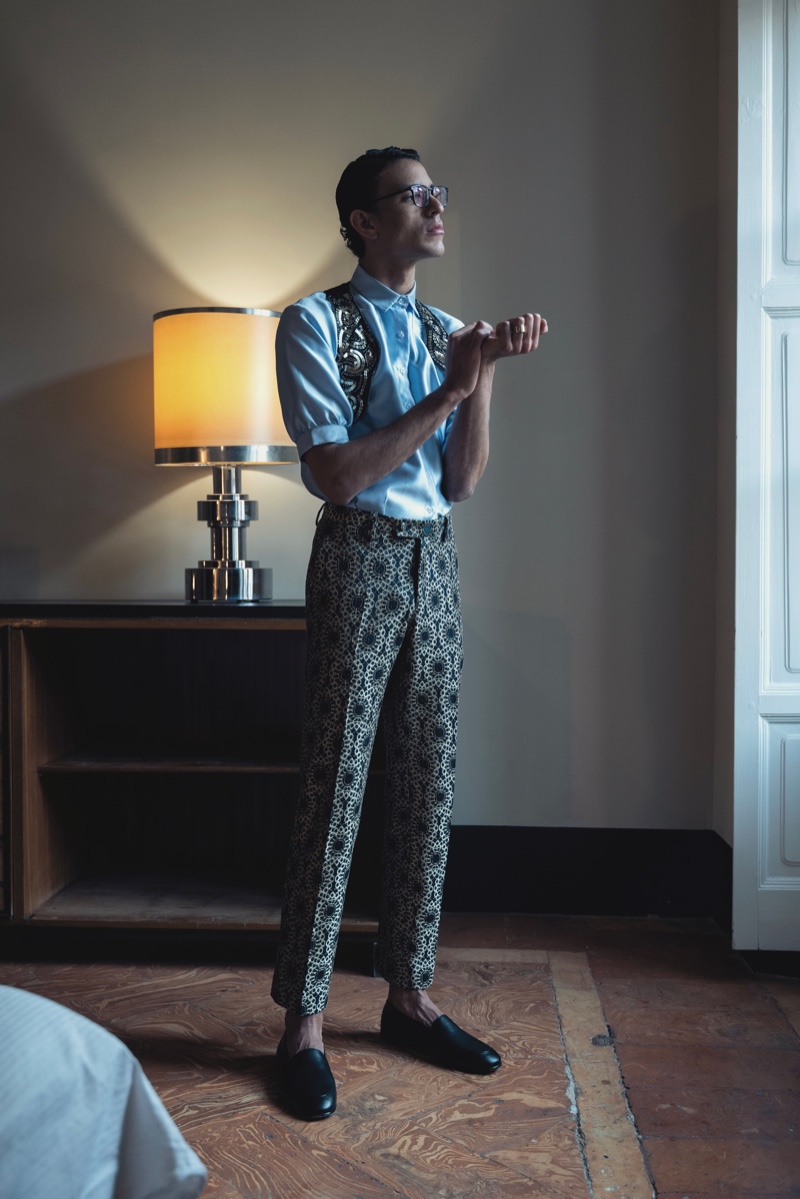 The Nerd: Grego wears shirt and pants Yezael by Angelo Cruciani, vest Dolce & Gabbana, shoes Hermès, and glasses Tom Ford. » Who Am I? Grego Tackles Dapper Style The Nerd: Grego wears shirt and pants Yezael by Angelo Cruciani, vest Dolce & Gabbana, shoes Hermès, and glasses Tom Ford.
