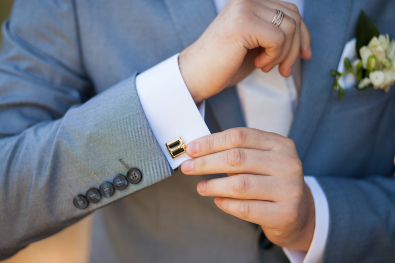 Groom Cufflinks Closeup Ring