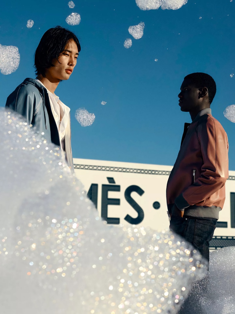 Taemin Park and Cheikh Dia share the spotlight for Hermès' spring-summer 2022 men's campaign.