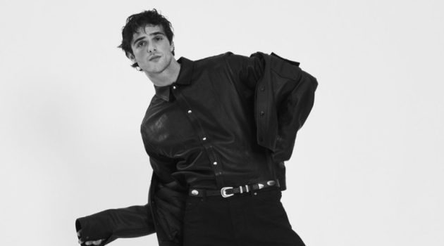 Jacob Elordi Hits the Studio for El PaÃs Semanal Jacob Elordi Leather Jacket Jeans Photoshoot 2022 El Pais Semanal