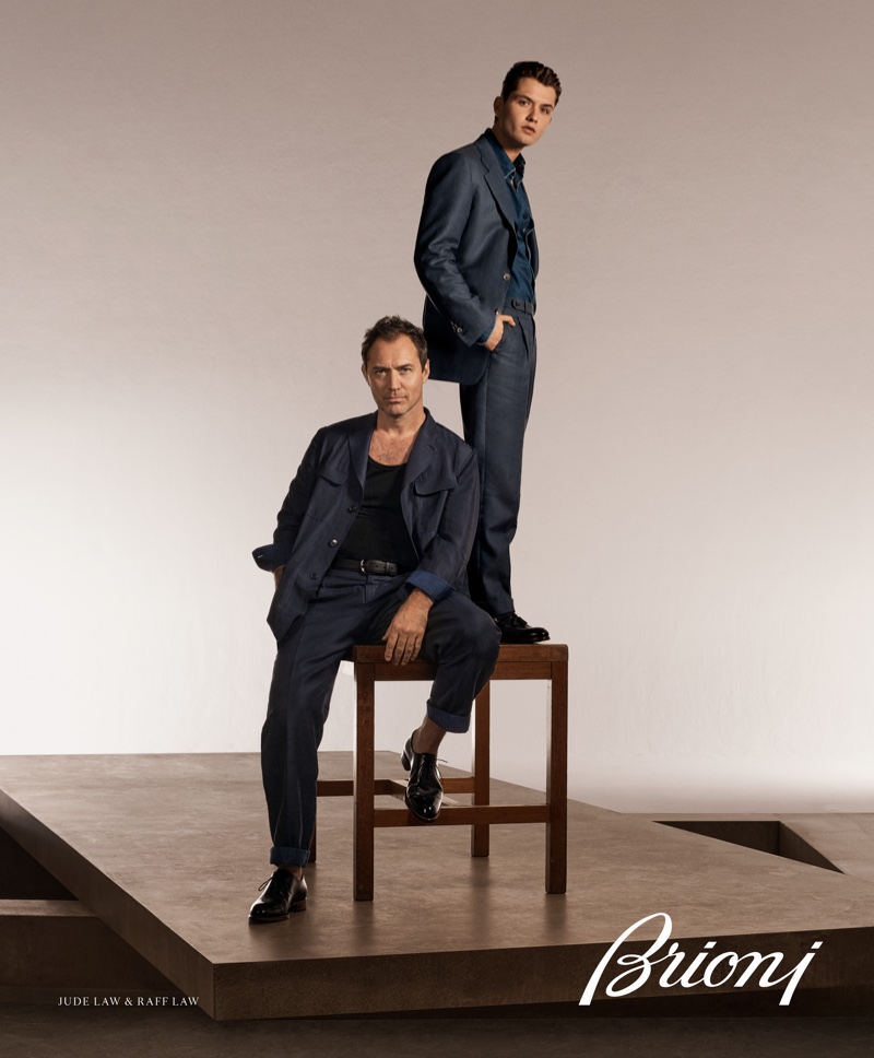 Jude Law Son Rafferty Law Brioni Campaign Spring Summer 2022 Ad