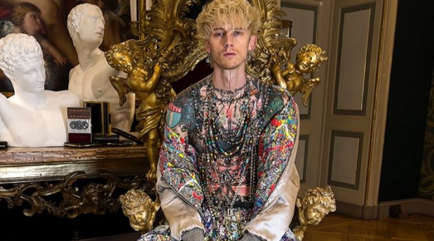 Machine Gun Kelly Makes a Blinged-out Statement in Dolce & Gabbana Machine Gun Kelly Photoshoot 2022 Dolce & Gabbana Milan
