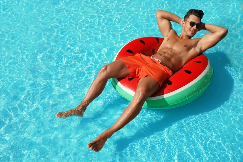 Man Watermelon Pool Float Swim Trunks