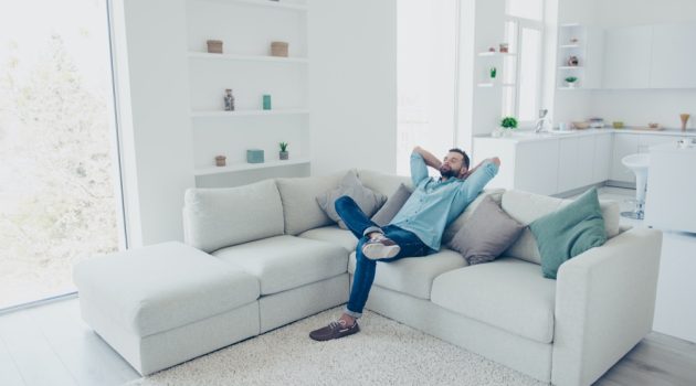 Masculine Home Decor Ideas Man in Modern Living Room White