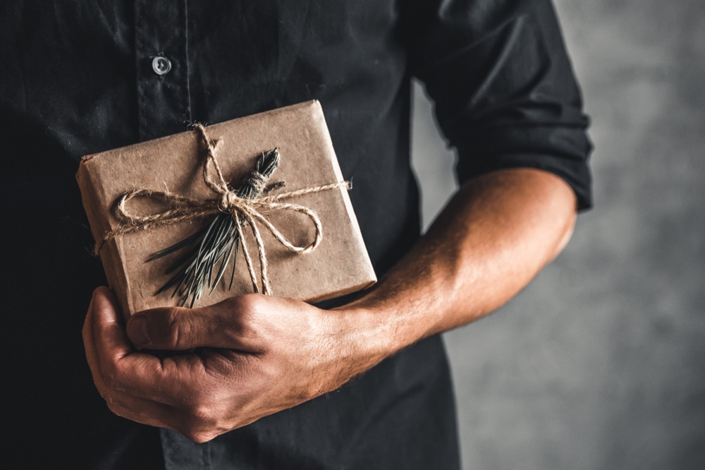 Man with Custom Gift Box