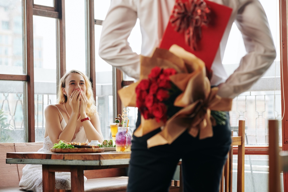 Man with Gift for Woman