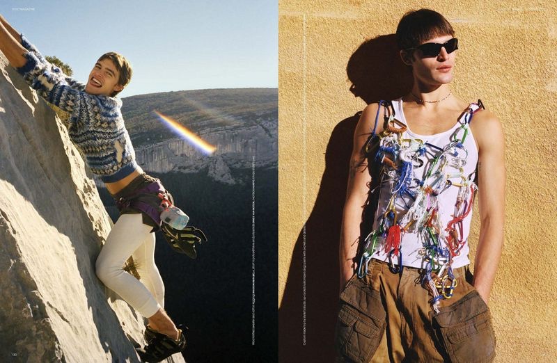 Parker van Noord Goes Rock Climbing for Dust Magazine