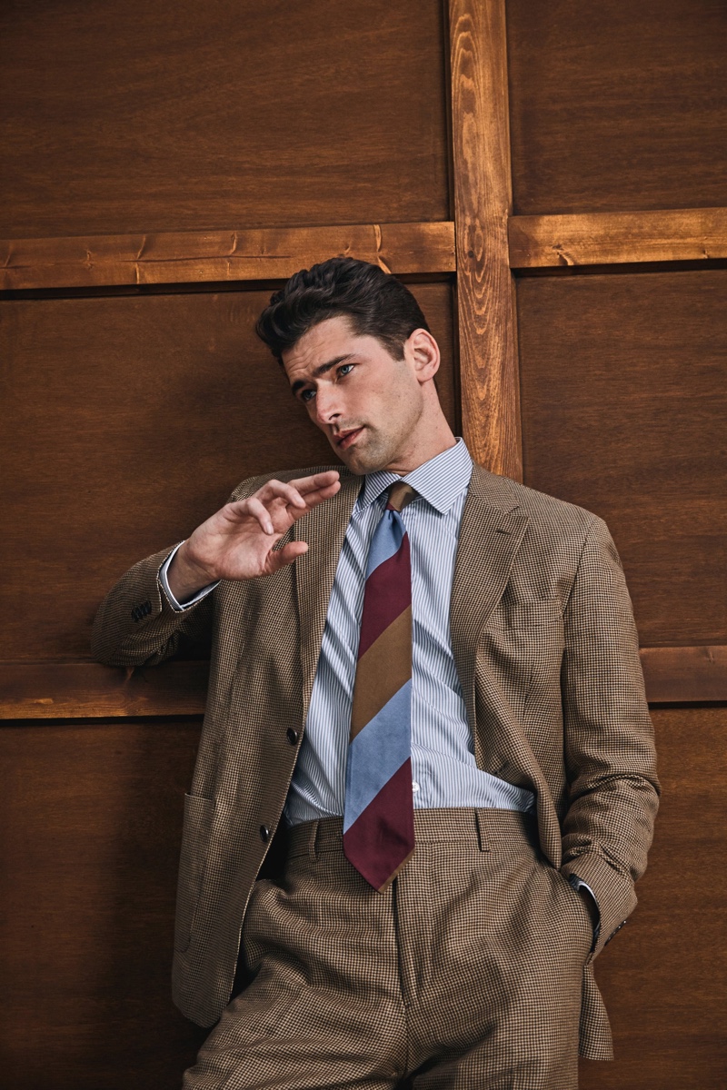 Todd Snyder blurs the line between casual and formal with its Made in Italy soft Sutton suit in brown houndstooth that according to the brand almost looks like denim from a distance.