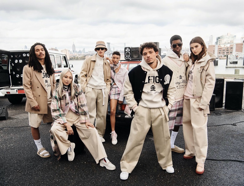 Luka Sabbat, Soo Joo Park, Liam Kelly, Georgia Palmer, Anthony Ramos, Alton Mason, and Meghan Roche front Tommy Hilfiger's Make You Move campaign.