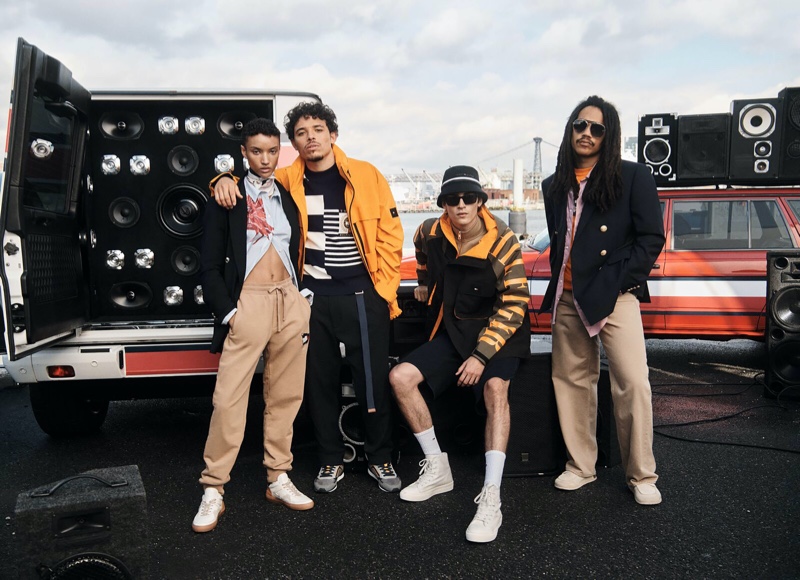 Sporting fresh styles, Georgia Palmer, Anthony Ramos, Liam Kelly, and Luka Sabbat star in Tommy Hilfiger's Make You Move campaign.