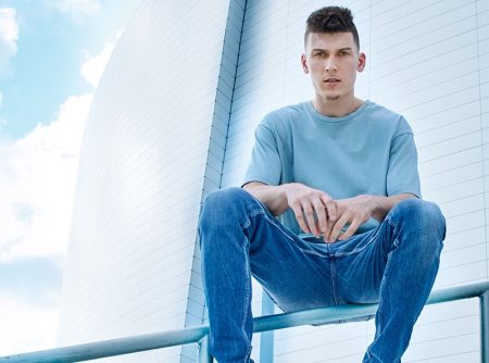 Ready for his moment in the spotlight, Tyler Herro slips into a pair of denim jeans as the star of Hudson Jeans' spring-summer 2022 campaign.