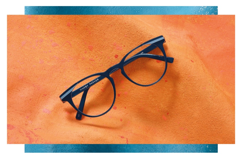Add a stripe to your everyday look with Warby Parker's Copley glasses in Marina with Powder Blue.