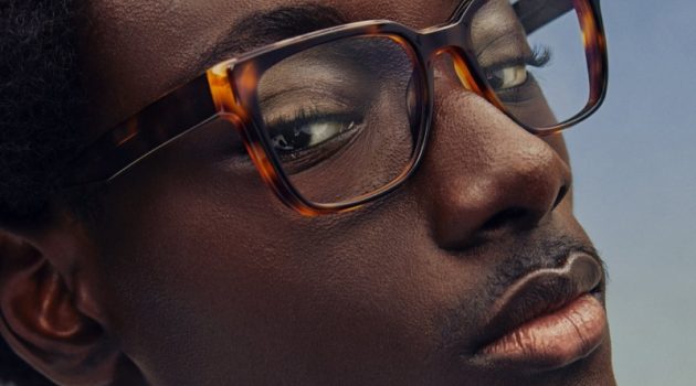 Make an Eyewear Statement in Warby Parker Sculpted Series Youssouf Bamba wears Warby Parker's Cumberland glasses in Burnt Umber Tortoise with Marcona Tortoise.