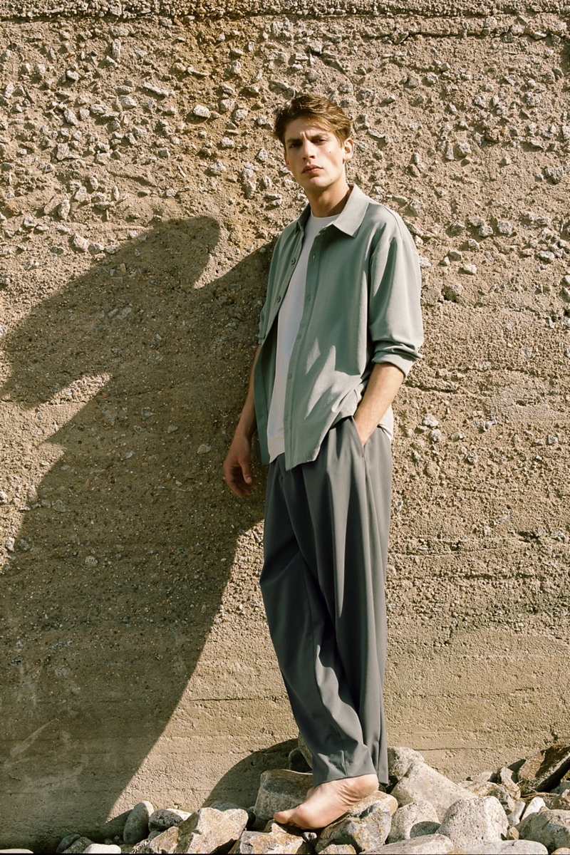 A certain fluidity runs throughout Zara's day wear modeled by Baptiste Radufe.