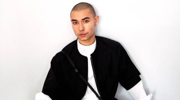 3.1 Phillip Lim Reinvents the Modern Uniform Making a chic fashion statement, Curraun Corriveau wears a short-sleeve zip-front baseball shirt with a band collar shirt for 3.1 Phillip Lim's Kit 3 campaign.