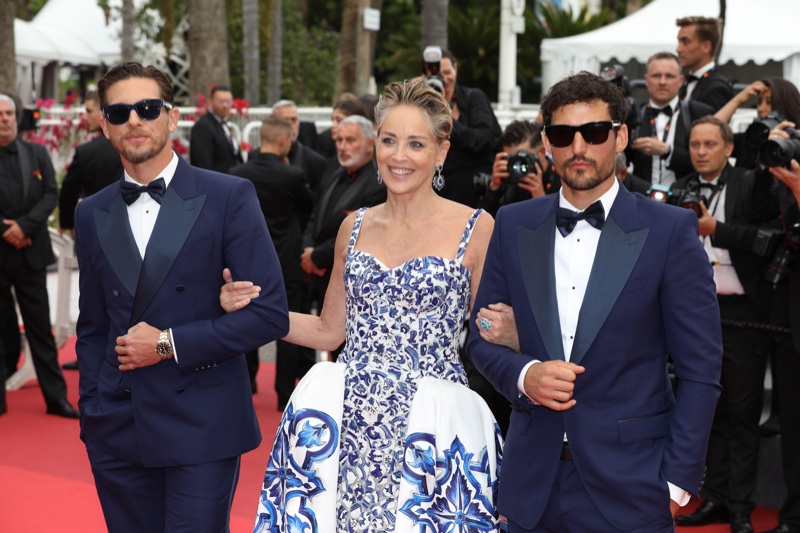 Adam Senn Sharon Stone Sam Webb Dolce & Gabbana 2022 Cannes Film Festival