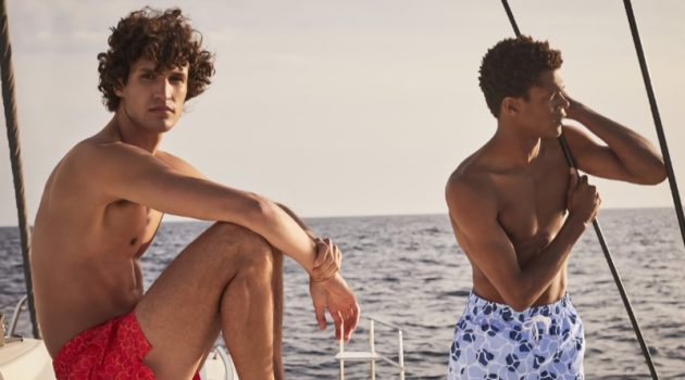 Francisco & O'Shea Embrace Style & Comfort in Derek Rose Francisco Henriques O'Shea Robertson Models Derek Rose Swim Shorts Men 2022