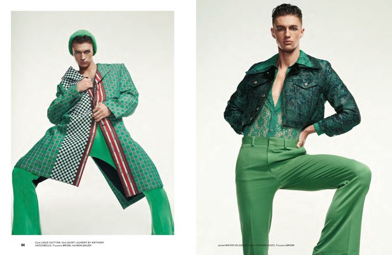 » Nacho & Ondrej Rock Green Fashions for Glass Man Glass Man 2022 Editorial Viridescent 003