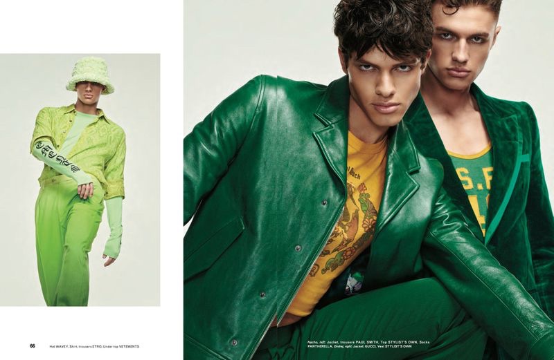 » Nacho & Ondrej Rock Green Fashions for Glass Man Glass Man 2022 Editorial Viridescent 004