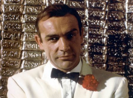 Goldfinger James Bond White Tuxedo Sean Connery 1964