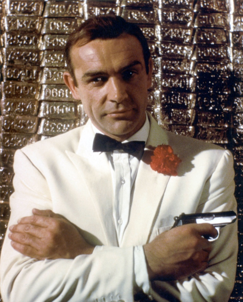 Goldfinger James Bond White Tuxedo Sean Connery 1964