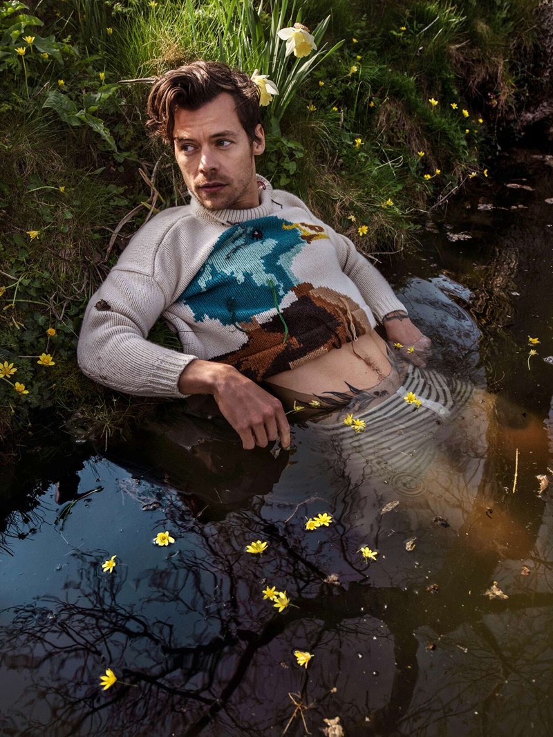 Harry Styles Sweater Boxers 2022 Better Homes & Gardens Photoshoot