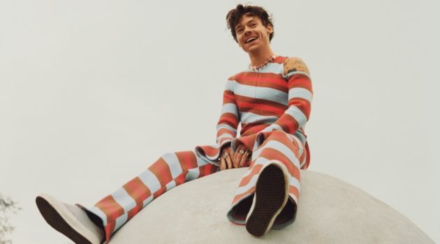 Harry Styles Makes a Whimsical Style Statement for New Album Harry's House Harry Styles Harry's House Striped Outfit Fashion JW Anderson