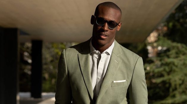 Hockerty Delivers Effortless Season of Sartorial Style Model Emmanuel Amorin inspires in a sartorial suit by Hockerty.