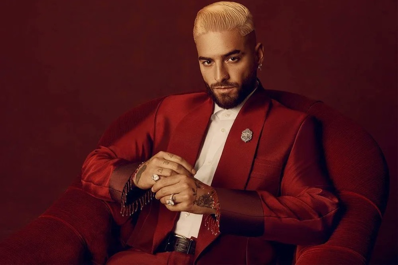 Maluma Red Suit Royalty Fragrance Campaign 2022