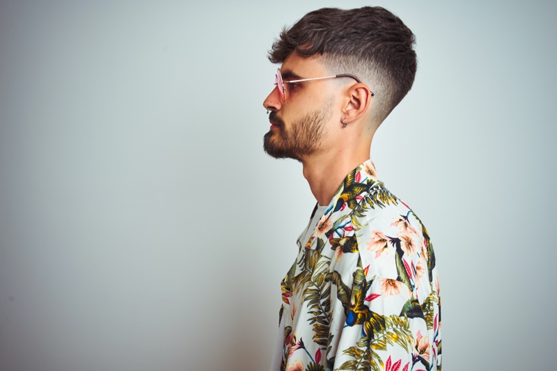 Man Floral Print Shirt