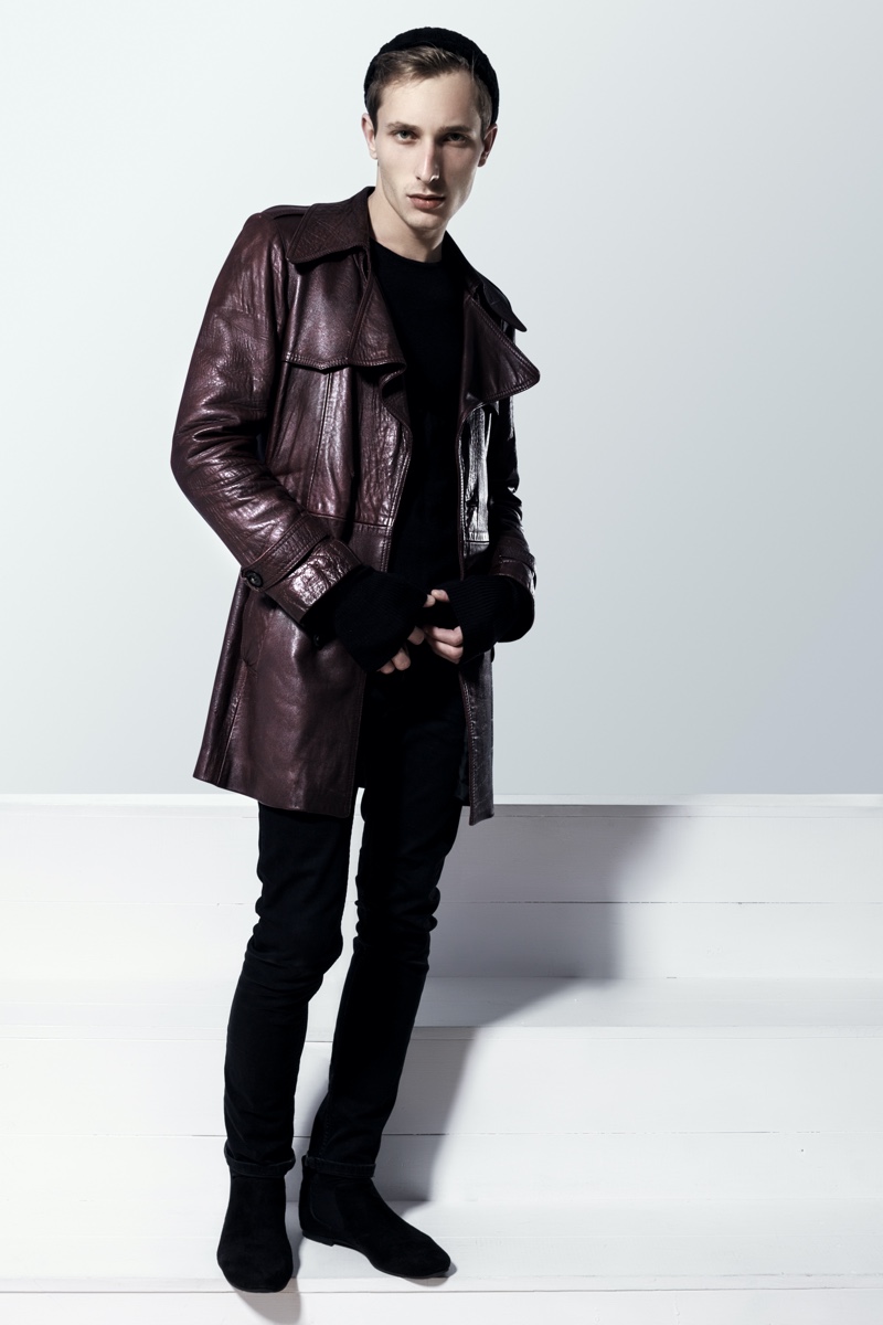 Man Wearing Leather Coat