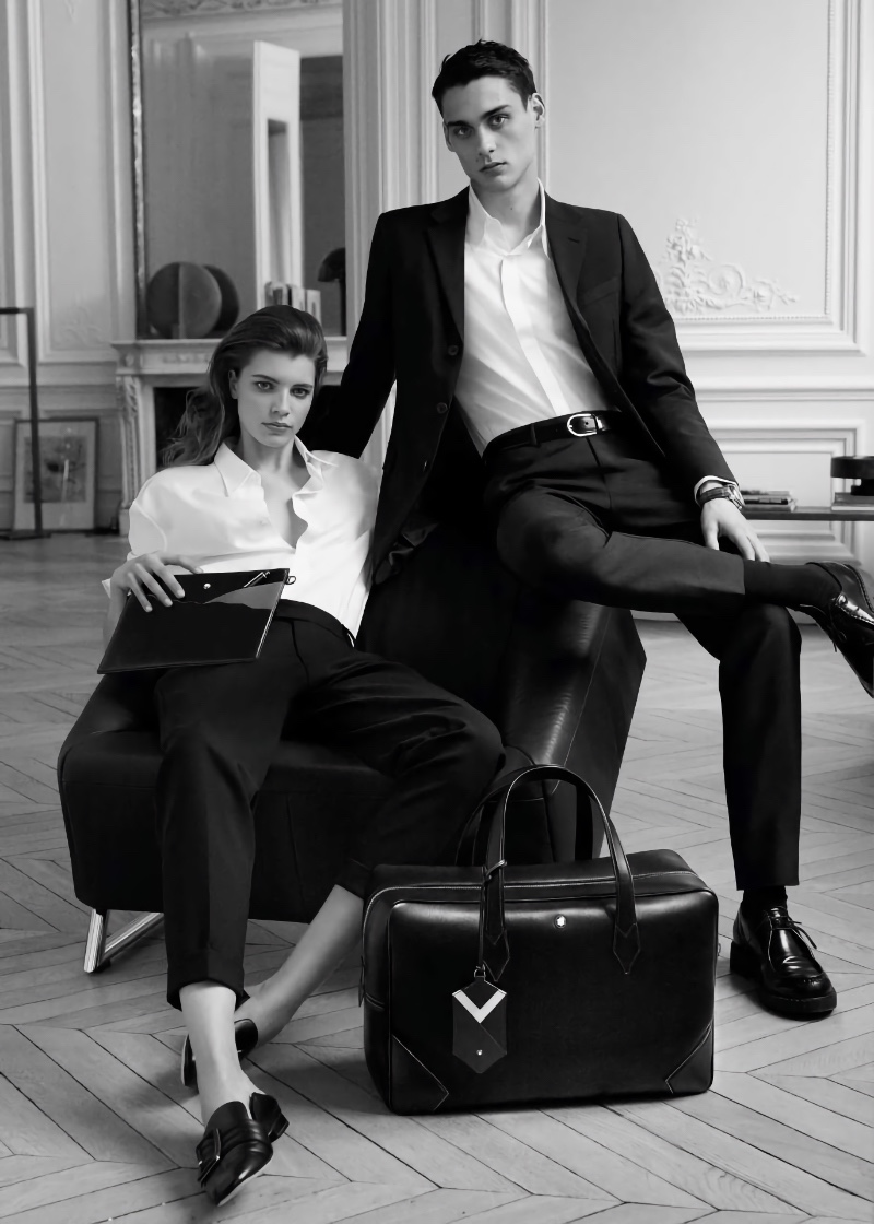 Mirthe Dijk and Ludwig Wilsdorff appear in the Montblanc Meisterstück collection campaign.