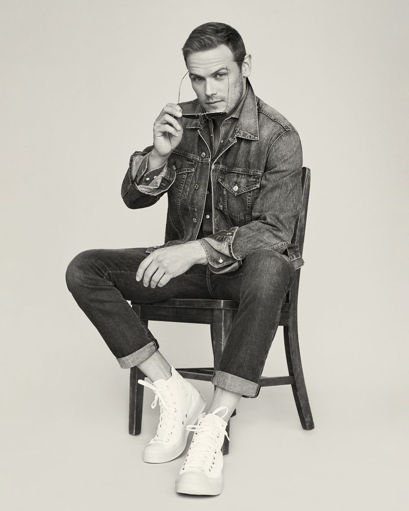 Sam Heughan Denim Clothes Photoshoot InStyle 2022