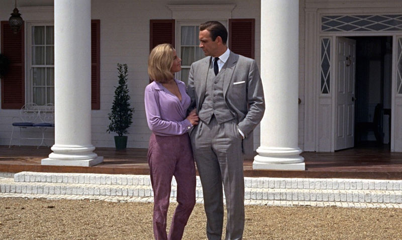 Sean Connery James Bond Three-Piece Gray Suit Goldfinger » 10 of James Bond's Most Memorable Outfits from the 007 Films Sean Connery James Bond Three-Piece Gray Suit Goldfinger