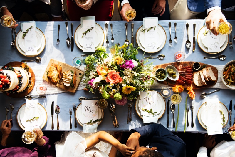 Wedding Table Plates Food