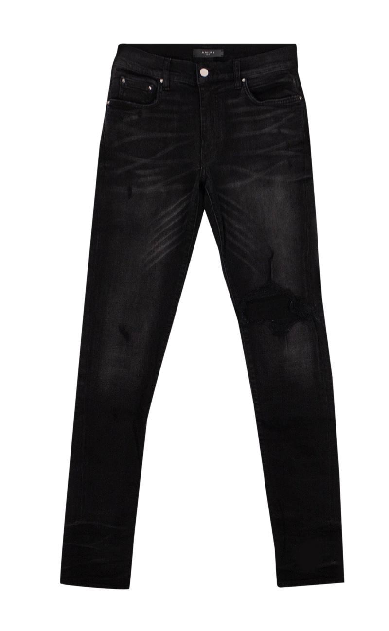 Amiri Aged Broken Jeans Black