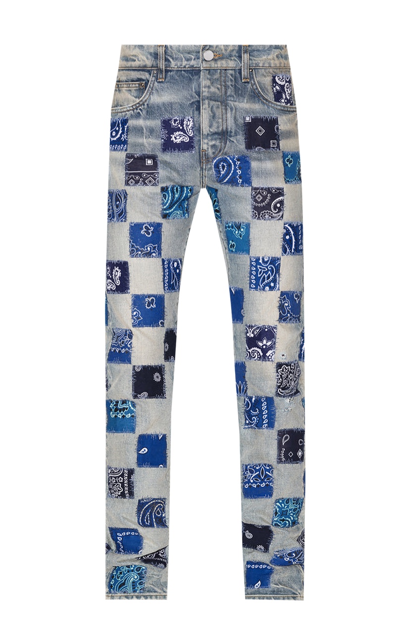 Amiri Bandana Check Jean Clay Indigo Blue » Complete Guide to AMIRI Jeans Amiri Bandana Check Jean Clay Indigo Blue