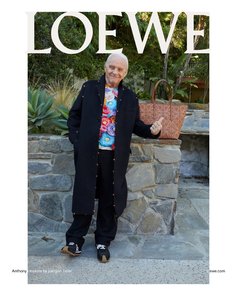 Anthony Hopkins Smiling Loewe Campaign Pre-fall 2022