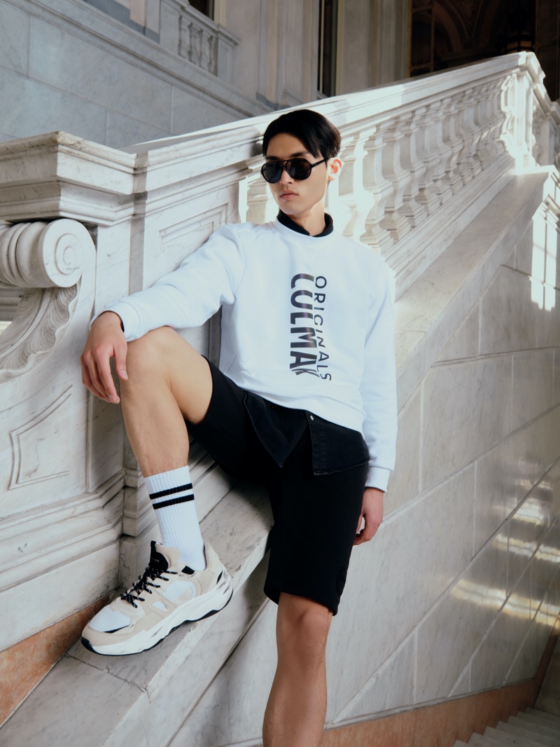 Colmar Originals showcases classic black and white style for a casual look. » Neutral Color Outfits for Men: Timeless Chic Style Colmar Originals showcases classic black and white style for a casual look.