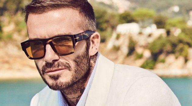 David Beckham Looks to Italian Style to Inspire Eyewear Collection David Beckham Tortoiseshell Sunglasses Eyewear Campaign Spring 2022