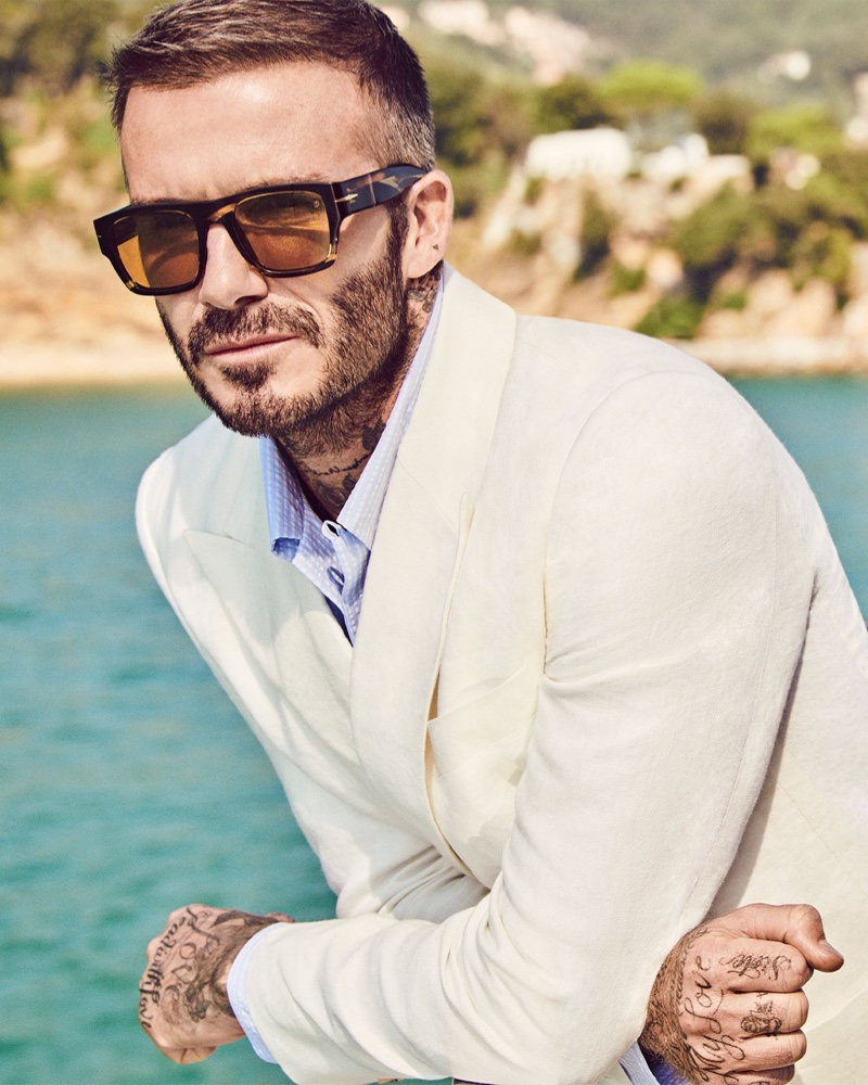 David Beckham Tortoiseshell Sunglasses Eyewear Campaign Spring 2022