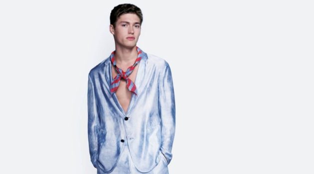 Emporio Armani Highlights the Simplicity in Elegance for Spring '22 Campaign Valentin Humbroich Model Suit Emporio Armani Campaign Men Spring 2022