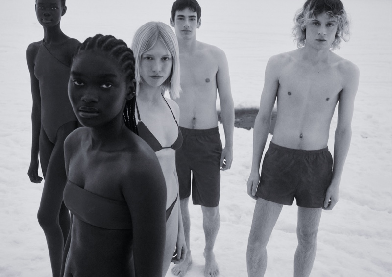 Kuany Atem, Lucia Clement Wani, Afra Wendel Bommarco, Raphaël Cousin, and Samuel Rydbacken come together as the stars of Filippa K's swimwear campaign.