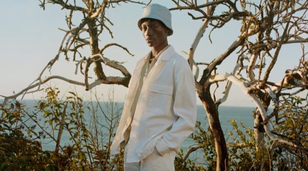 H&M Channels Natural Style in Linen Youssouf Bamba Model H&M Linen Shirt