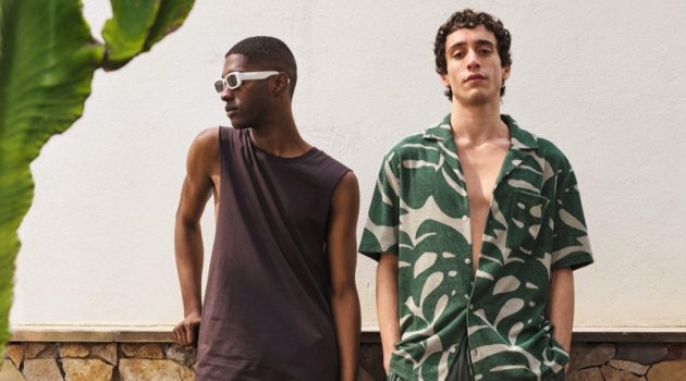 H&M Gets Vacation Ready with Magic Isle Collection Diogo Gomes Saeed Models H&M Men Magic Isle Beach Collection 2022